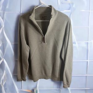 Woolrich Tan Pullover Sweater Men’s Medium Zip Up Neck